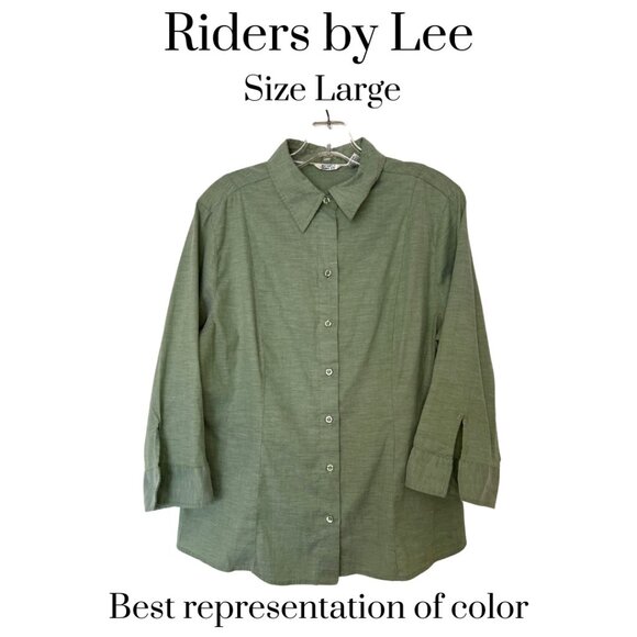 EUC Rider's by Lee Ladies button down shirt Cotton Poly blend casual - Picture 1 of 6
